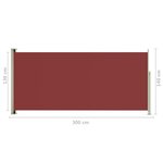 vidaXL Auvent latéral rétractable de patio 140x300 cm Rouge