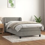 vidaXL Sommier à lattes de lit et matelas Gris foncé 90x200 cm Velours