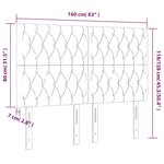vidaXL Tête de lit à LED Gris foncé 160x7x118/128 cm Velours