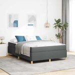 vidaXL Lit à ressorts Gris Foncé et Blanc et Gris Foncé 140 x 190 cm