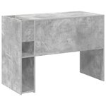 vidaXL Bureau Gris béton 109 x 50 x 78 cm Bois d'ingénierie