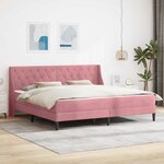 vidaXL Cadre de lit avec matelas Rose 200 x 200 cm Velours