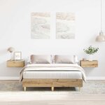 vidaXL Cadre de lit sans matelas chêne artisanal 135x190 cm