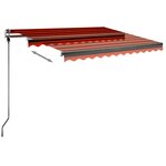 vidaXL Auvent manuel rétractable sur pied 350x250 cm Orange et marron