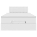 vidaXL Lit ottoman avec matelas & LED blanc pur 120x190cm similicuir
