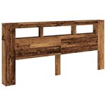 vidaXL Tête de lit à LED vieux bois 220x18 5x103 5cm bois d'ingénierie