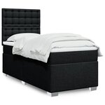 vidaXL Sommier à lattes de lit avec matelas Noir 90x190 cm Tissu
