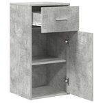 vidaXL Buffet avec tiroir Gris béton 38 x 34 x 75 cm