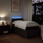 vidaXL Sommier à lattes de lit avec matelas Marron foncé 90x190 cm