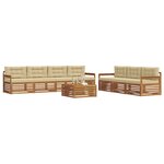 vidaXL Ensemble de canapés d'extérieur 8 Pièces Naturel et Beige