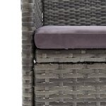 vidaXL Mobilier à dîner de jardin et coussins 7Pièces Résine tressée Gris