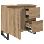 vidaXL Armoire de lavabo de salle de bain chêne artisanal 65x33x60 cm