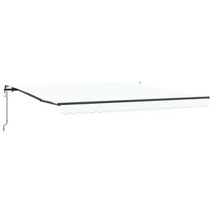 vidaXL Auvent Rétractable Blanc 400 × 300 cm Tissu et Aluminium