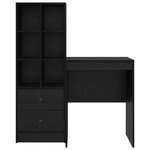 vidaXL Bureau avec tiroir avec étagère avec stockage 2 Pièces Chêne noir