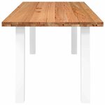 vidaXL Table à manger marron clair bois de chêne massif rectangulaire