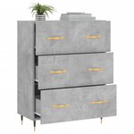 vidaXL Buffet gris béton 69 5x34x90 cm bois d'ingénierie