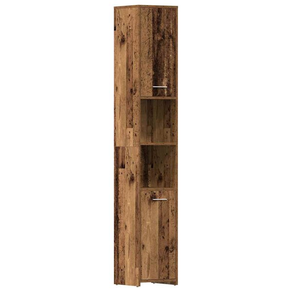 vidaXL Armoire salle de bain vieux bois 30x30x183 5 cm bois ingénierie