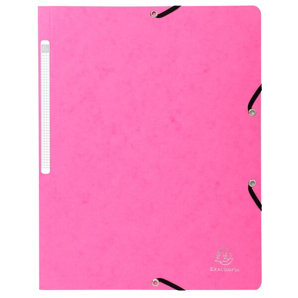 Chemise À Élastique Sans Rabat Carte Lustrée 400gm2 - A4 - Rose - X 25 - Exacompta