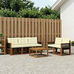 vidaXL Ensemble de canapés d'extérieur 6 Pièces Naturel et Crème