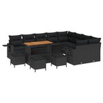 vidaXL Ensemble de canapé de jardin 13 Pièces Noir polyrotin
