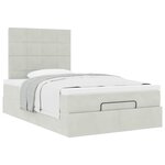 vidaXL Cadre de lit ottoman avec matelas gris clair 120x190 cm velours