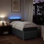 vidaXL Sommier à lattes de lit avec matelas Gris foncé 90x200 cm Tissu