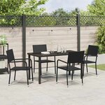 vidaXL Ensemble de salle à manger pour jardin 5 Pièces Noir polyrotin