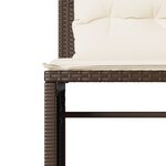 vidaXL Salon de jardin 4 Pièces avec coussins marron résine tressée