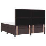 vidaXL Lit à ressorts marron foncé avec matelas et LED  180 x 200 cm en tissu