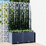 vidaXL Jardinière avec treillis bleu gris 80x40x136 cm PP
