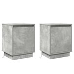 vidaXL Tables de chevet avec lumières LED 2 Pièces Gris béton 39x34 5x50 cm