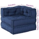 Poufs modulaires vidaXL 2 Pièces en tissu indigo
