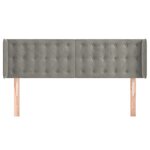 vidaXL Tête de lit avec oreilles Gris clair 147x16x78/88 cm Velours