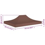 vidaXL Toit de tente de réception 4 5x3 m Marron 270 g/m²