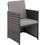 Tectake Salon de jardin BILBAO 8 places avec housse de protection - gris