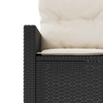 vidaXL Canapé de jardin avec coussins rond noir résine tressée
