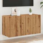 vidaXL Meuble TV mural chêne artisanal 80x30x41 cm