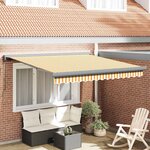 vidaXL Auvent Rétractable Jaune et blanc 300 x 250 cm Tissu et Métal