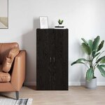 vidaXL Cabinet de Bureau Chêne noir 60 x 32 x 115 cm Bois d'ingénierie