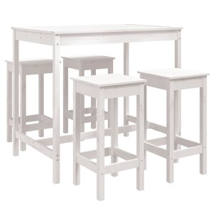 vidaXL Ensemble de bar de jardin 5 Pièces blanc bois massif de pin