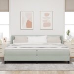 vidaXL Cadre de Lit à Ressorts avec Matelas Gris Clair 200x200 cm Velours