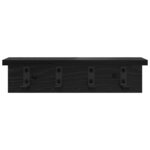 vidaXL Porte-manteau mural avec étagère Chêne noir 40 x 10.5 x 10.5 cm