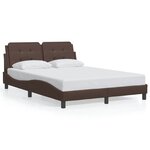 vidaXL Cadre de lit sans matelas Zadar marron 140x190 cm similicuir