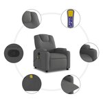 vidaXL Fauteuil de massage inclinable Gris foncé Tissu