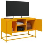 vidaXL Meuble TV jaune moutarde 100 5x39x60 5 cm acier