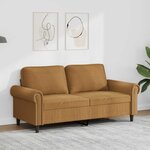 vidaXL Canapé à 2 places Marron 140 cm Velours