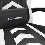 vidaXL Chaise de jeu avec repose-pied Noir et blanc Similicuir