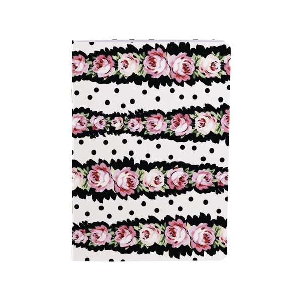 Chantal thomass - cahier piqué a5 - 96 pages lignées - pois pivoines