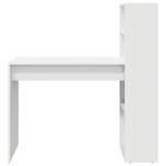 vidaXL Bureau avec étagère Blanc 113 x 54 x 120 cm Bois d'ingénierie