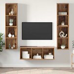 vidaXL Ensemble de meubles TV 3 Pièces Bois ancien 37 x 37 x 142.5 cm
